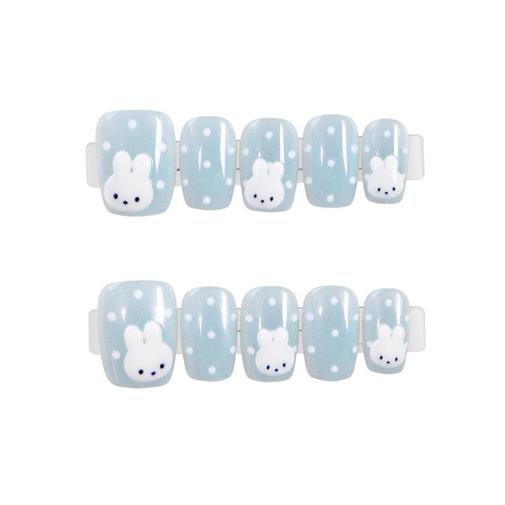 Whimsical Bunny-Themed Press-On Nail Art Set Bowlift