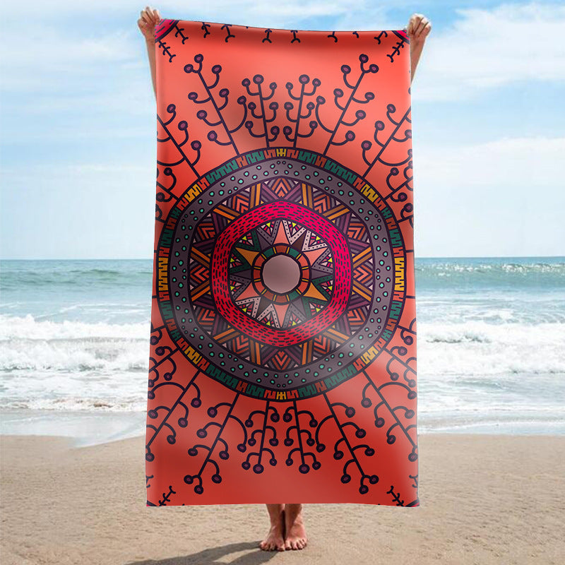 Beach towel with artistic mandala design Bowlift