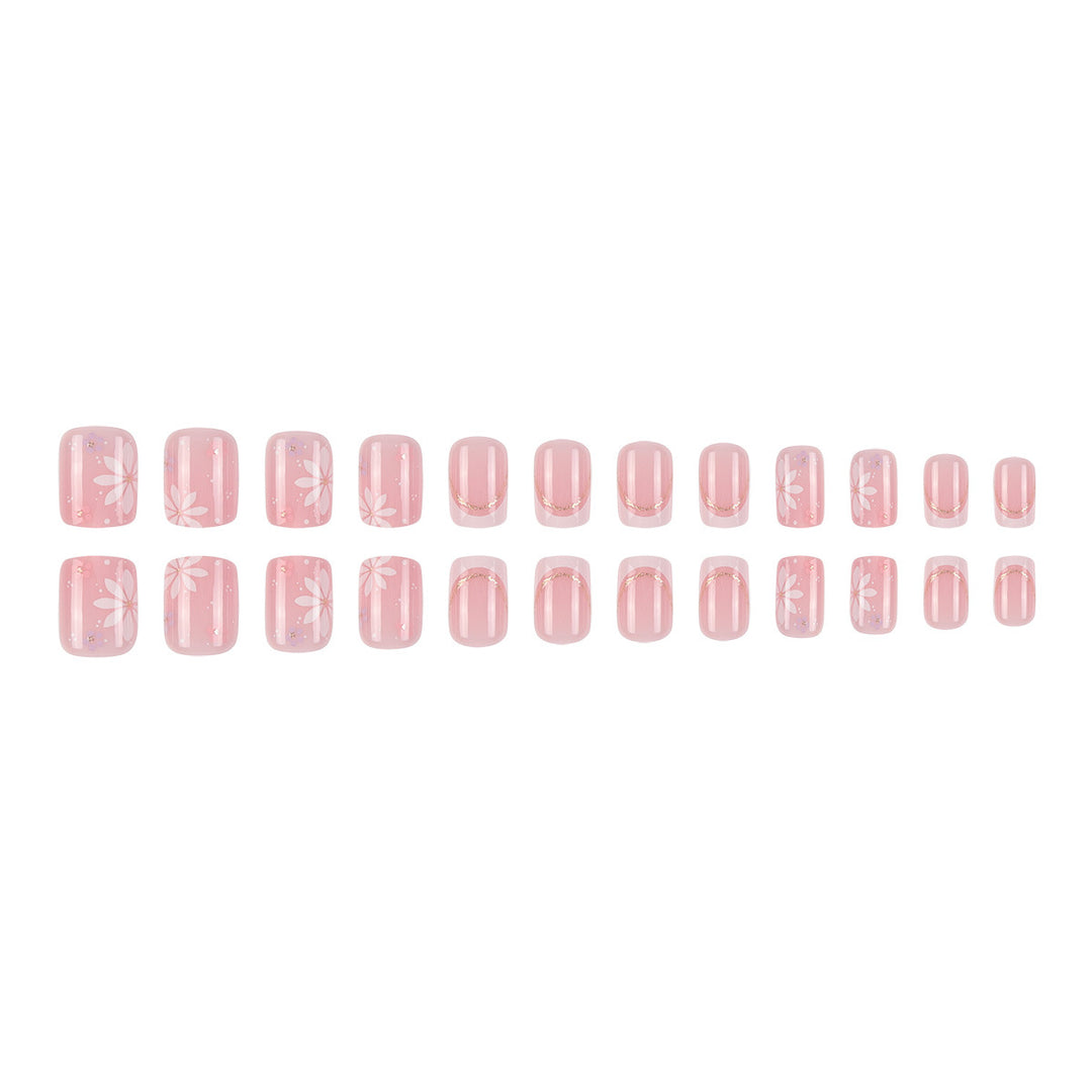 Floral Design Acrylic Press-On Nails Bowlift