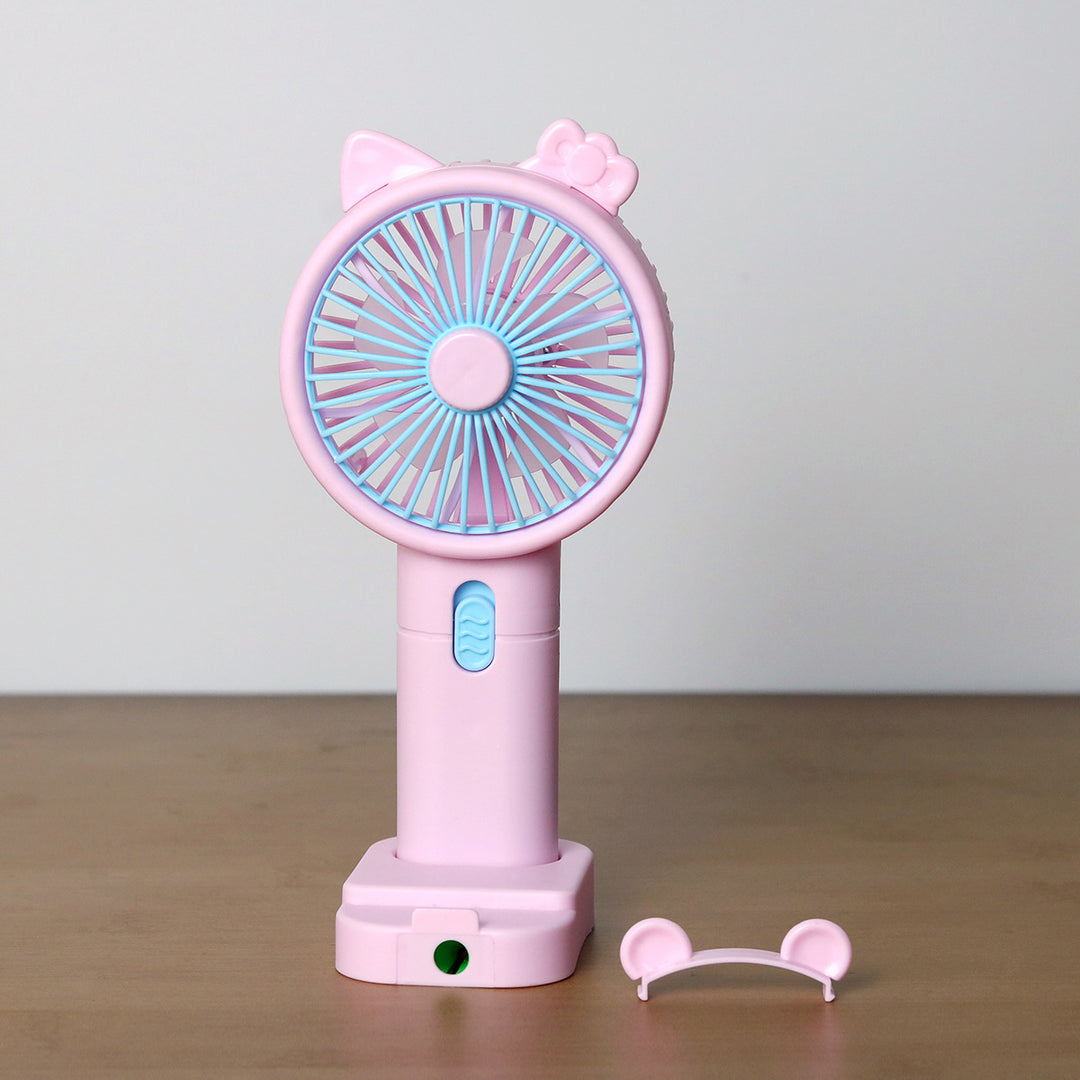 Unisex Portable Handheld Fan with Creative Cat Ears Design Bowlift