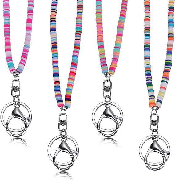 Colorful Beaded ID Badge Holder Lanyard Bowlift