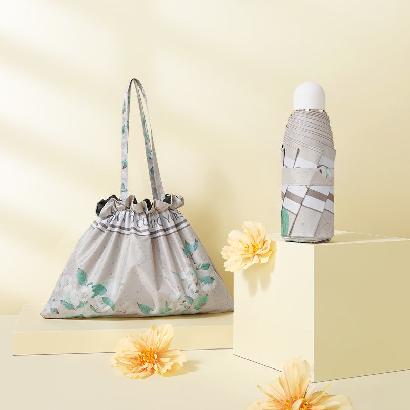 Ladies Foldable Umbrella with Reversed Design Bowlift