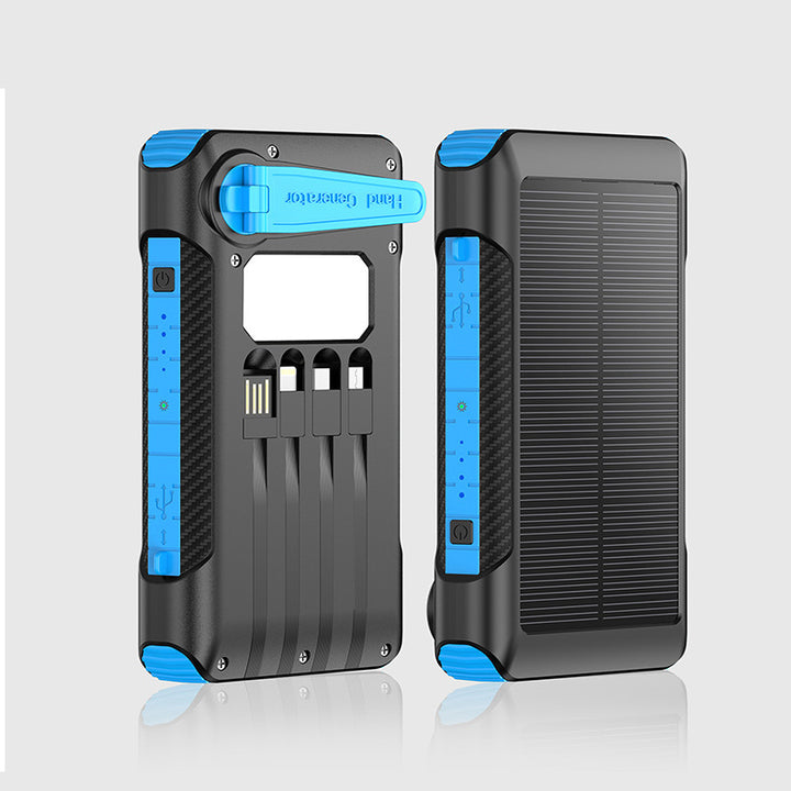 Solar-powered power bank with multiple charging ports and LED display Bowlift