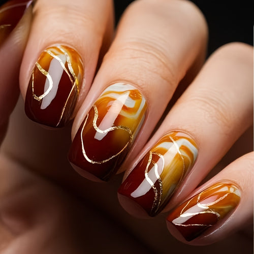 Marble Design Nail Art Bowlift