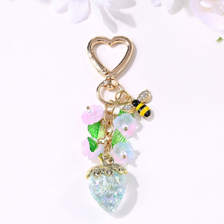 Keychain with Fruity Strawberry Design Bowlift