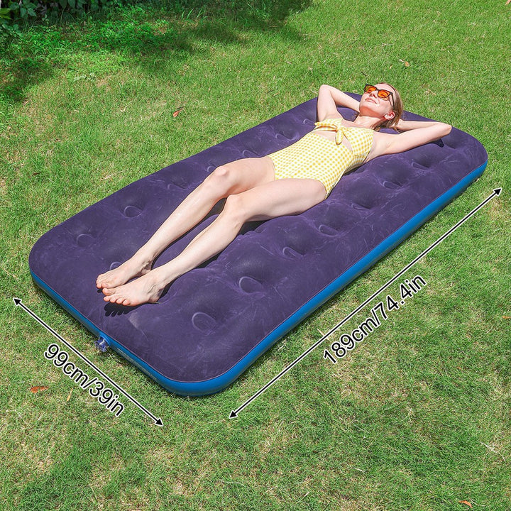 Women's Inflatable Luxury Air Mattress with Soft Velour Surface Bowlift