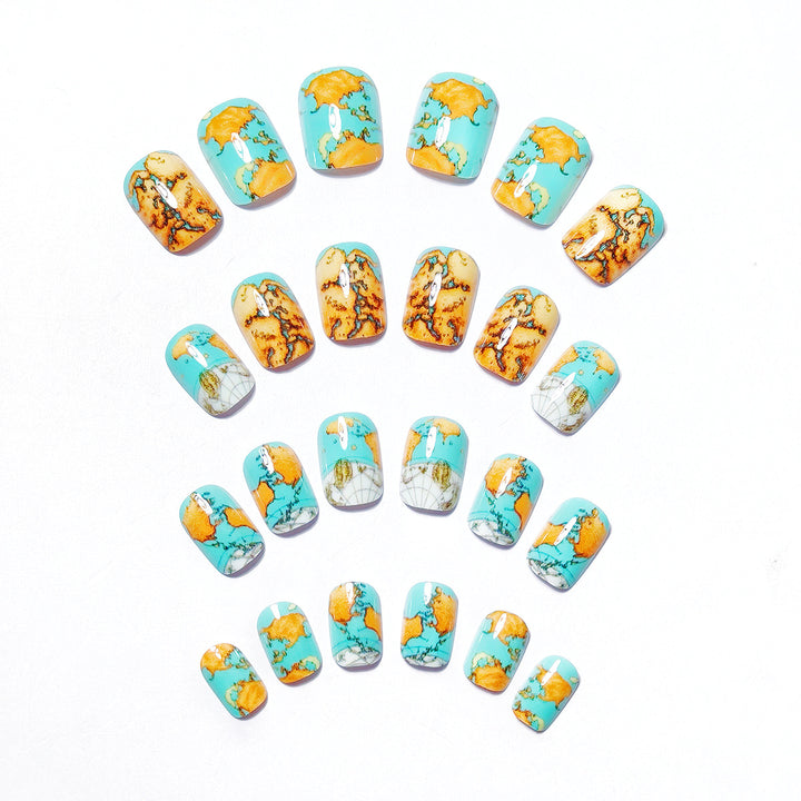 Artistic Geographical Nail Art Bowlift