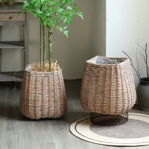 Large Handmade Laundry Basket with Natural Design Bowlift