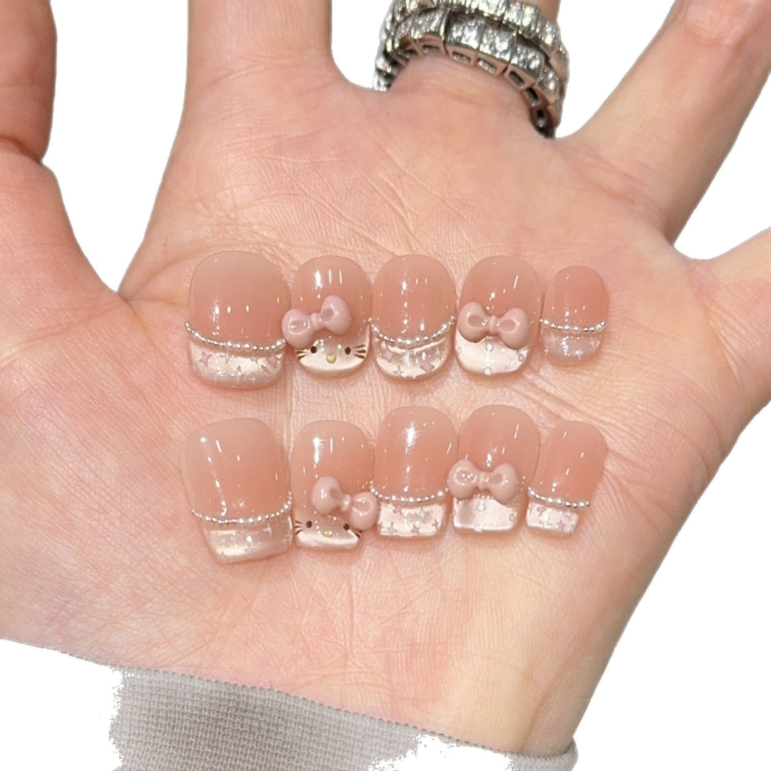 Artificial Nail Art Tips with Playful Design Bowlift