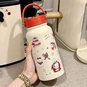 Ladies' insulation drinking bottle with creative animal design and practical flip lid Bowlift