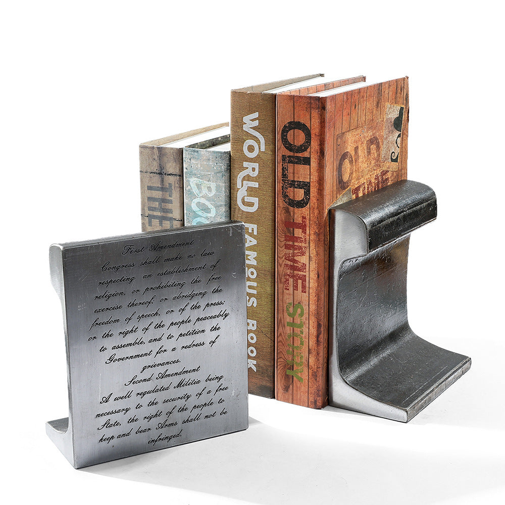 Industrial-Style Metal Bookends