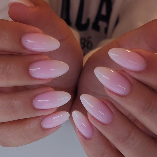 Artful Nail Extensions with Elegant Ombre Effect Bowlift