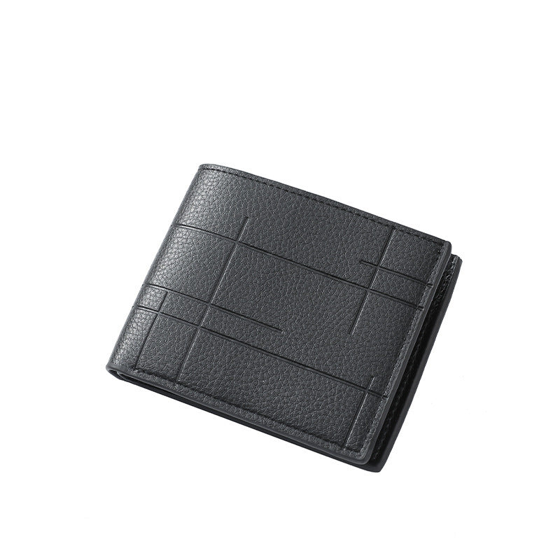 Textured Bi-Fold Leather Wallet Bowlift
