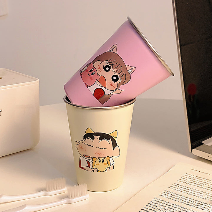 Stainless Steel Toothbrush Holder with Cute Cartoon Design Bowlift