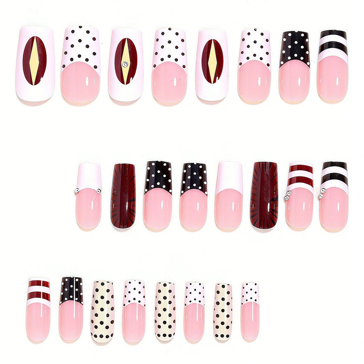 Decorative French Tip Nail Art Extensions Bowlift