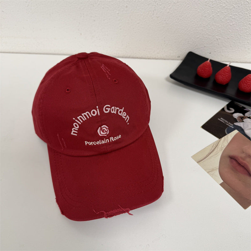 Women's Embroidered Casual Sun Protection Cap Bowlift
