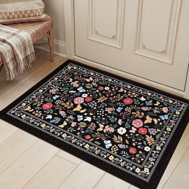 Elegant Floral Design Area Rug Bowlift