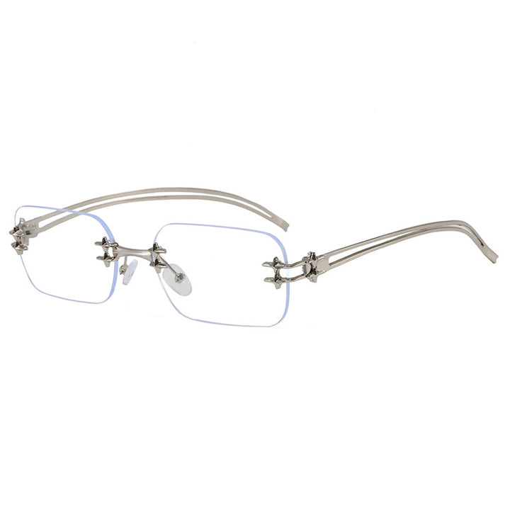 Fashionable metal sunglasses with rectangular frame Bowlift