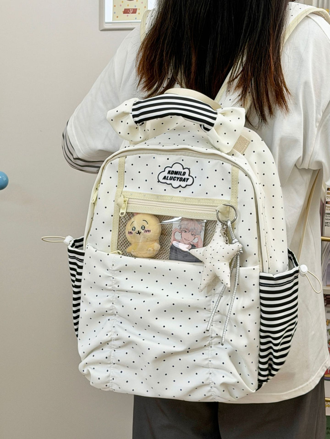 Stylish Dot Patterned Backpack