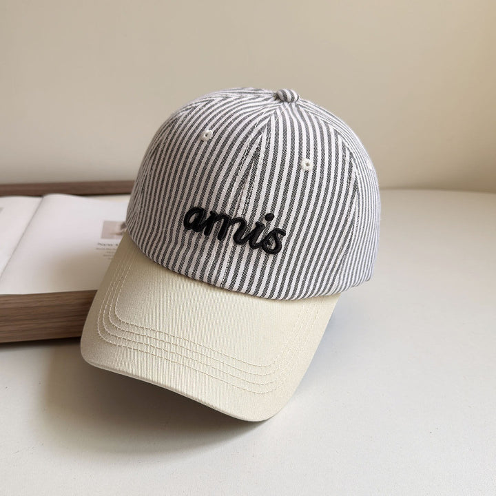 Women's Striped Cotton Baseball Cap Bowlift
