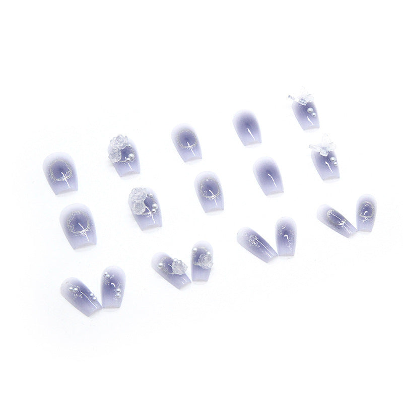 Artistic Butterfly-Embellished Press-On Nail Extensions Bowlift