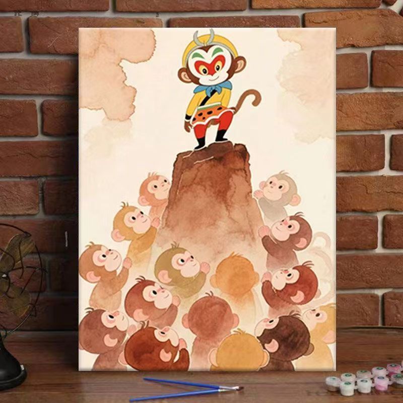 Whimsical Monkey Adventure Art Print Bowlift