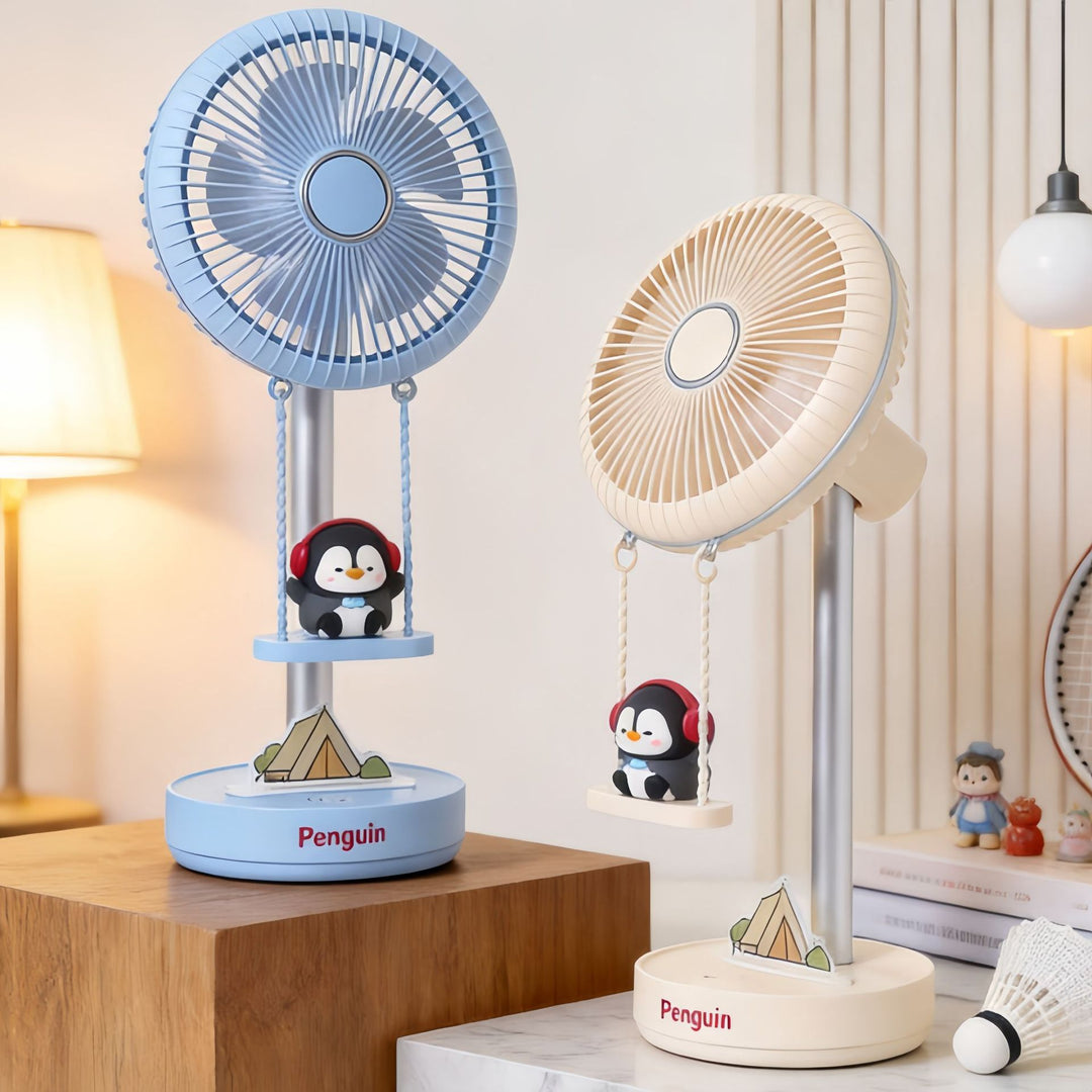 Ladies portable table fan with cute penguin design Bowlift