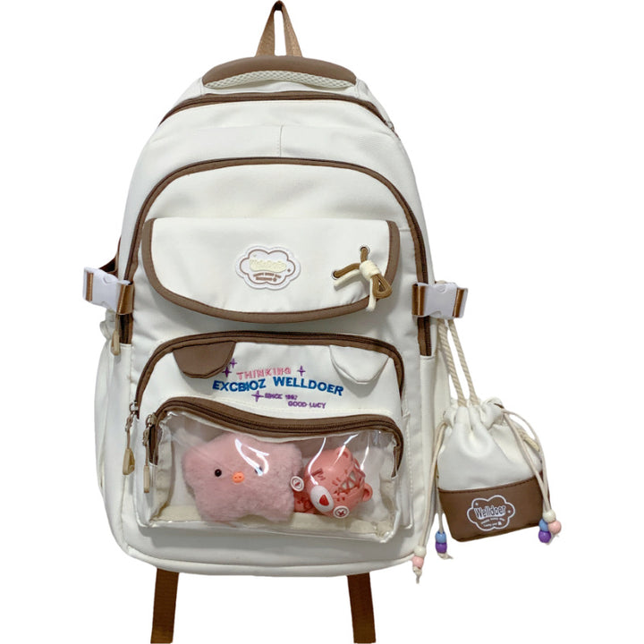 Multi-Compartment Transparent Travel School Backpack Bowlift
