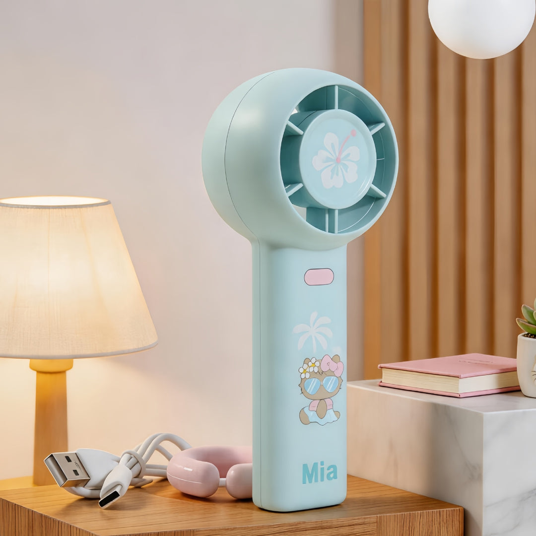 Women's Portable Handheld Fan with Cute Animal Design Bowlift