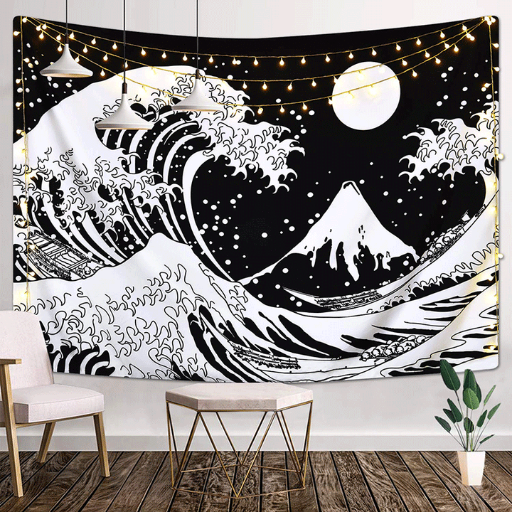 Celestial Sun and Moon Wall Tapestry