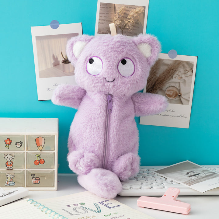 Cute Plush Cat-Themed Pencil Case Bowlift