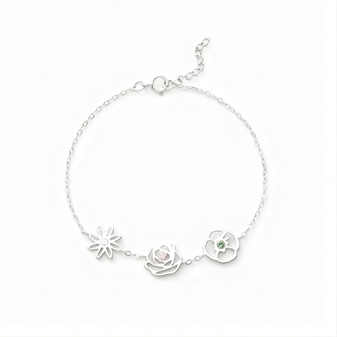 BowLift | Dainty Birth Flower & Birthstone Bracelet