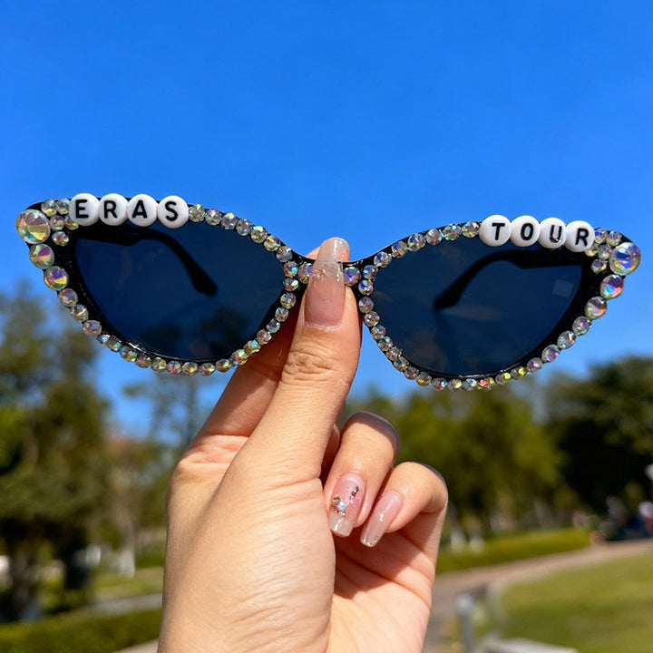 Rhinestone-Embellished Cat-Eye Sunglasses Bowlift