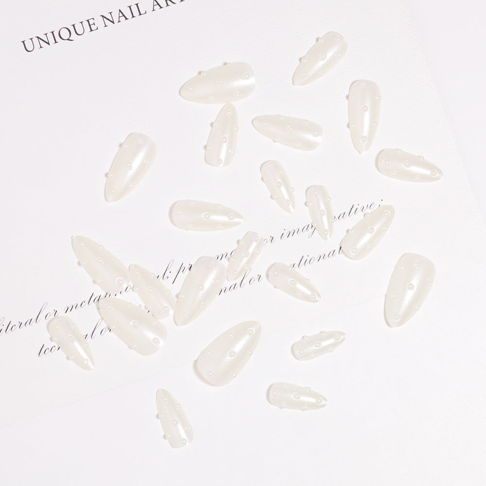 Premium Pearl-Embellished Stiletto Press-On Nails Bowlift