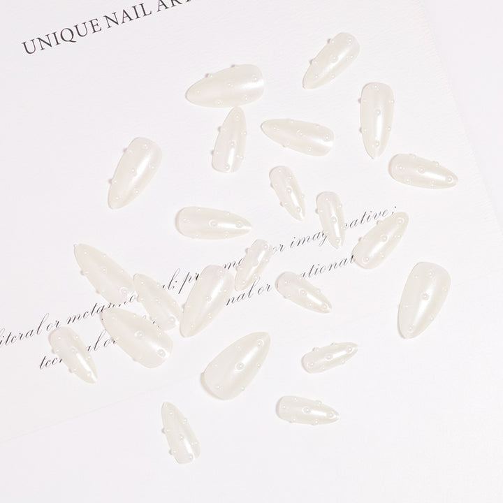 Premium Pearl-Embellished Stiletto Press-On Nails Bowlift