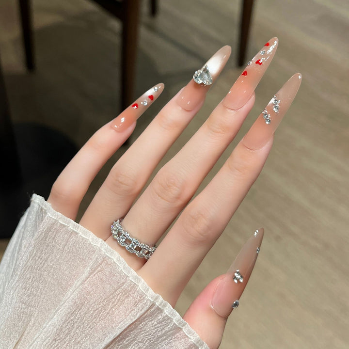 Glamorous Crystal-Embellished Press-On Nails Bowlift