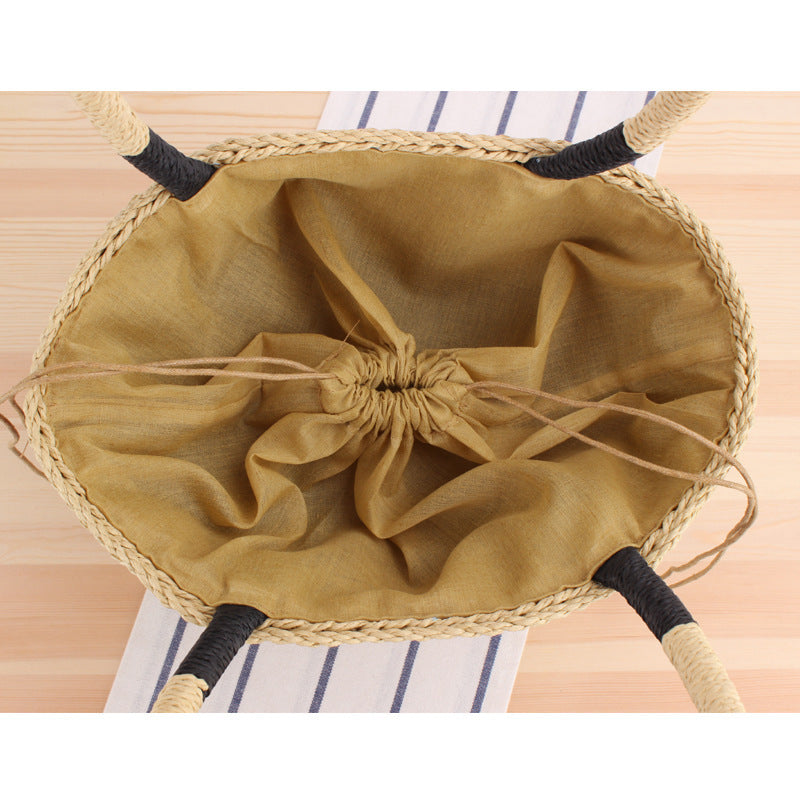 Basket bag with fashionable stripe pattern Bowlift