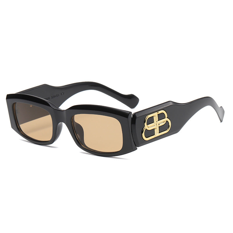 Women's fashionable square sunglasses with luxurious frame accents Bowlift
