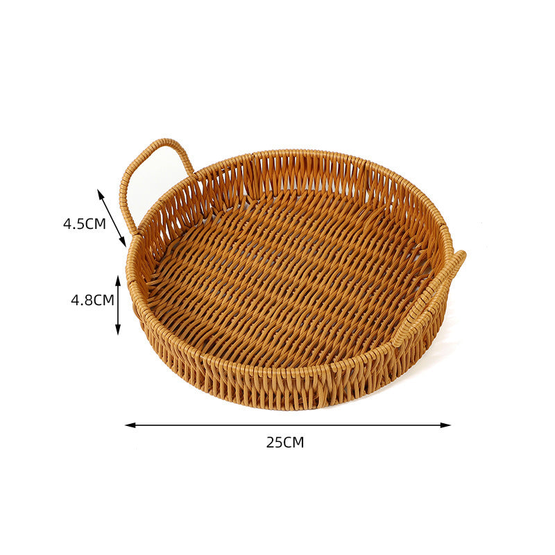 Round Woven Serving Tray Bowlift