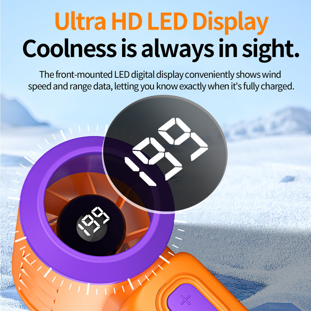 Women's nan compact rechargeable high-speed pocket handheld fan with LED display Bowlift