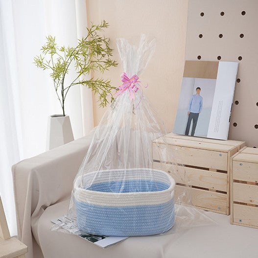 Natural storage basket with ribbons Bowlift