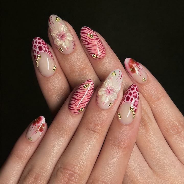 Floral Design Press-On Nail Set Bowlift 1788495338