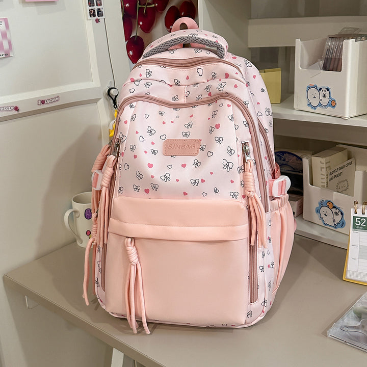 Playful Bow-Embellished Stylish Backpack Bowlift