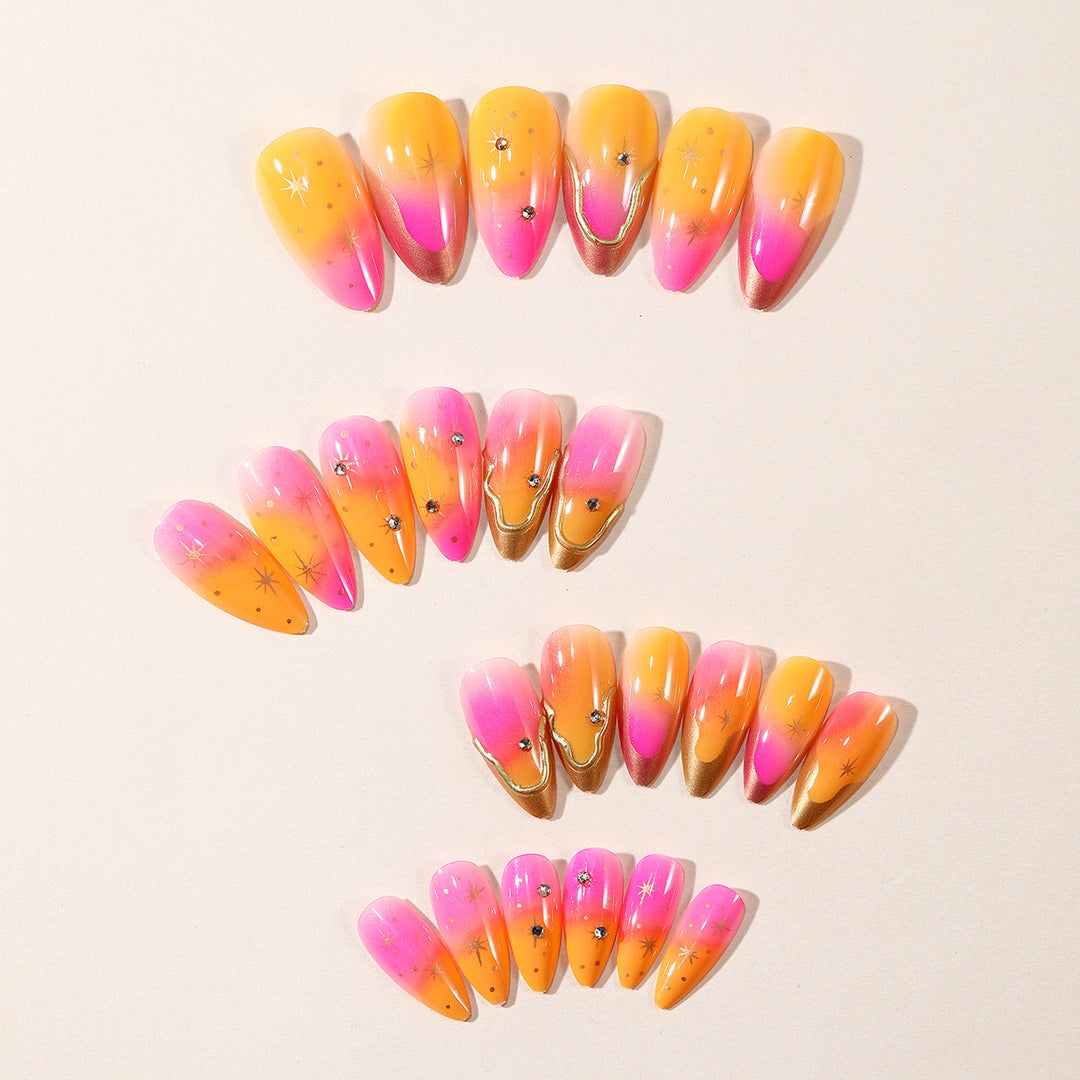 Elegant Ombre Press-On Nail Design Bowlift