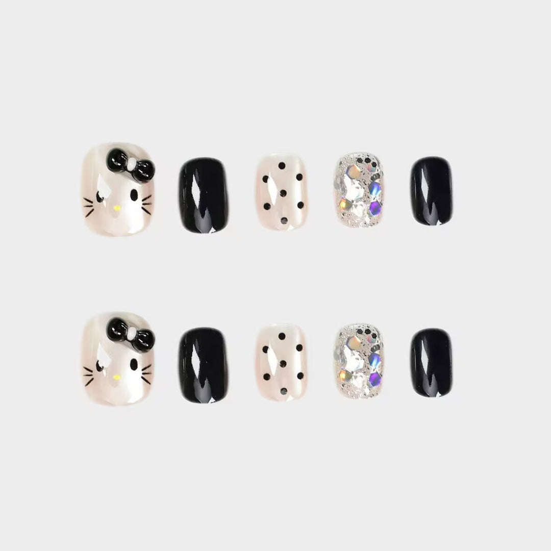 Premium Glittering Press-On Nail Extensions Bowlift