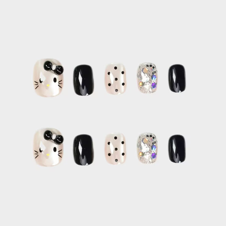 Premium Glittering Press-On Nail Extensions Bowlift