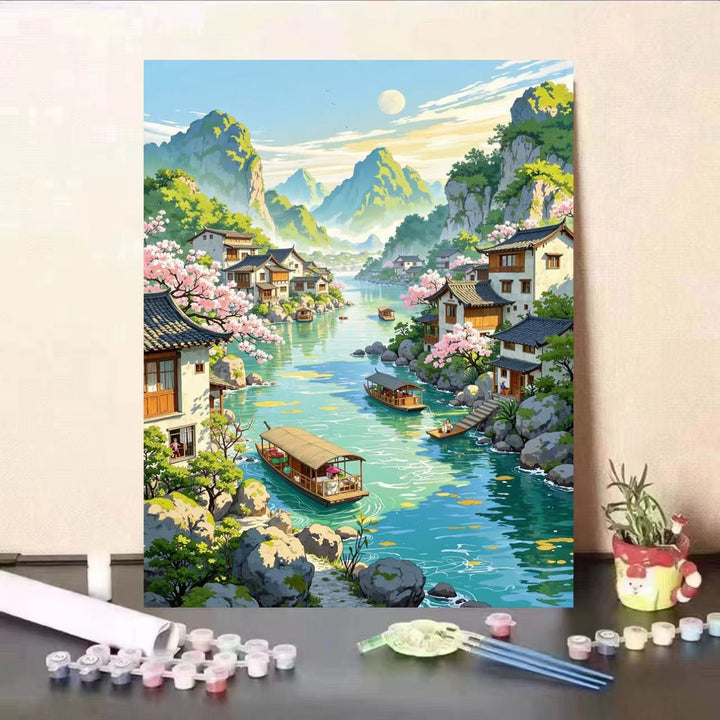 Scenic Landscape DIY Paint by Numbers Art Kit Bowlift