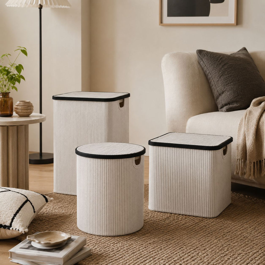 Laundry basket with lid and handles Bowlift