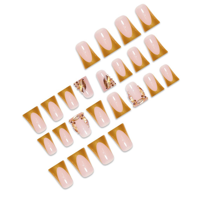 Luxurious Metallic Accent Press-On Nail Extensions Bowlift
