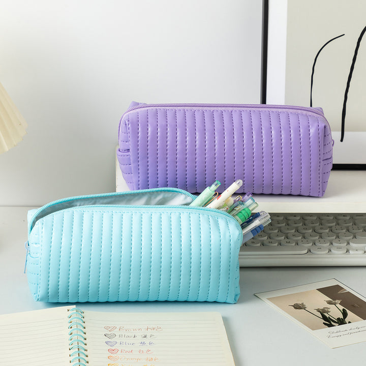 Textured Zippered Pencil Case Bowlift